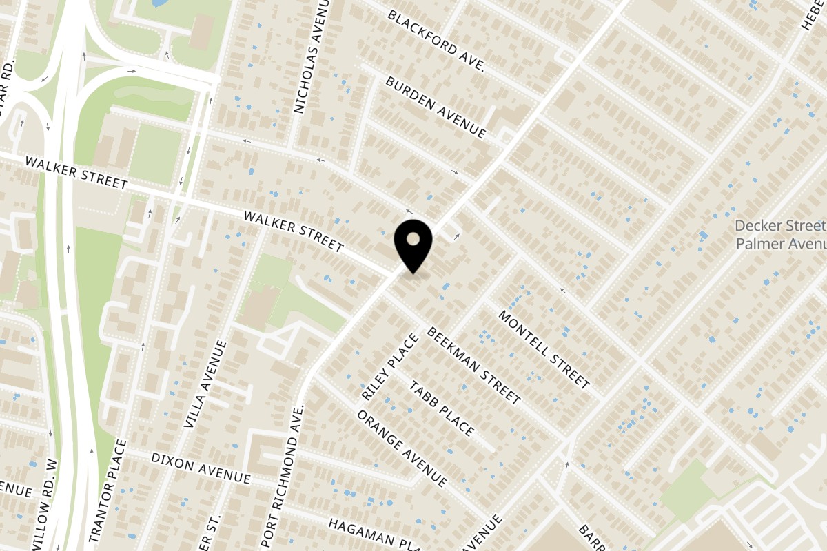 Map showing the location of Drift876 Jamaican Cuisine and Bar on 537 Port Richmond Ave in Staten Island
